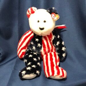 TY BEANIE BUDDY SPANGLE AMERICAN FLAG 4TH OF JULY